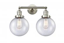 Innovations Lighting 208-SN-G204-8 - Beacon - 2 Light - 19 inch - Brushed Satin Nickel - Adjustable Bath Vanity Light