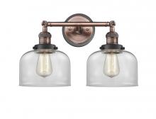 Innovations Lighting 208BP-ACBK-G72 - Bell - 2 Light - 19 inch - Antique Copper - Adjustable Bath Vanity Light