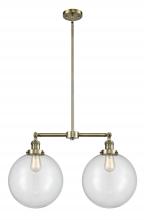 Innovations Lighting 209-AB-G202-12 - Beacon - 2 Light - 27 inch - Antique Brass - Stem Hung - Adjustable Island Light