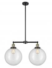 Innovations Lighting 209-BAB-G202-12 - Beacon - 2 Light - 27 inch - Black Antique Brass - Stem Hung - Adjustable Island Light