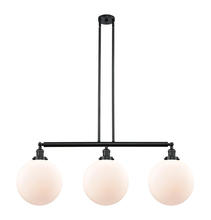 Innovations Lighting 213-BK-G201-12 - Beacon - 3 Light - 44 inch - Matte Black - Stem Hung - Adjustable Island Light