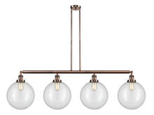 Innovations Lighting 214-AC-G202-12 - Beacon - 4 Light - 56 inch - Antique Copper - Stem Hung - Island Light