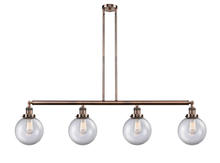 Innovations Lighting 214-AC-G202-8 - Beacon - 4 Light - 53 inch - Antique Copper - Stem Hung - Island Light