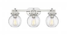 Innovations Lighting 411-3W-PN-G410-7SDY - Newton Sphere - 3 Light - 27 inch - Polished Nickel - Bath Vanity Light