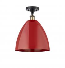 Innovations Lighting 516-1C-BAB-MBD-12-RD - Plymouth - 1 Light - 12 inch - Black Antique Brass - Semi-Flush Mount