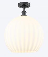 Innovations Lighting 516-1C-BK-G1217-14WV - White Venetian - 1 Light - 14 inch - Matte Black - Semi-Flush Mount