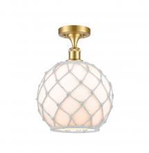 Innovations Lighting 516-1C-SG-G121-10RW - Farmhouse Rope - 1 Light - 10 inch - Satin Gold - Semi-Flush Mount