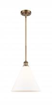 Innovations Lighting 516-1S-BB-GBC-121 - Berkshire - 1 Light - 12 inch - Brushed Brass - Mini Pendant