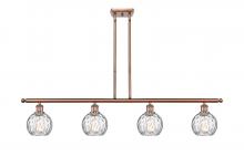 Innovations Lighting 516-4I-AC-G1215-6 - Athens Water Glass - 4 Light - 48 inch - Antique Copper - Cord hung - Island Light