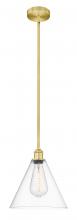 Innovations Lighting 616-1S-SG-GBC-122 - Berkshire - 1 Light - 12 inch - Satin Gold - Cord hung - Mini Pendant