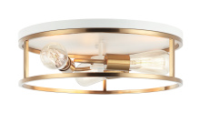 Matteo Lighting M15503WHAG - Clarke White + Aged Gold Brass Flush Mounts