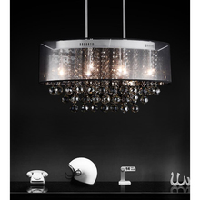 CWI Lighting 5063P36C (Smoke+ B) - Radiant 9 Light Drum Shade Chandelier With Chrome Finish