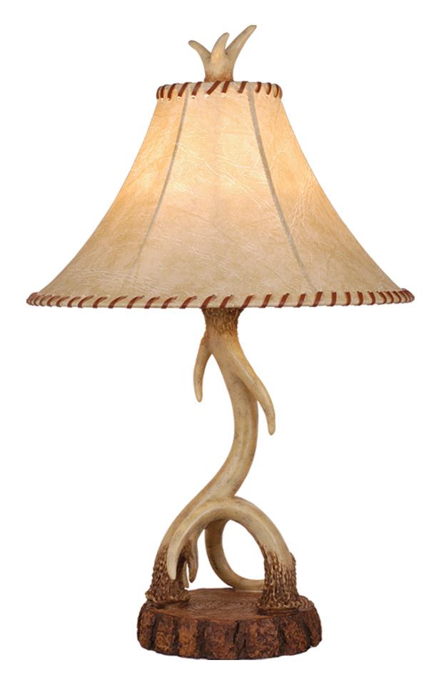 Lodge 16-in Antler Table Lamp Noachian Stone