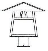 Arroyo Craftsman CP-12HGW-S - 12" carmel post mount with hillcrest overlay