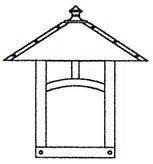 Arroyo Craftsman EW-16ARM-P - 16" evergreen flush wall mount with classic arch overlay