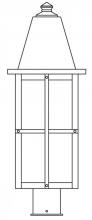 Arroyo Craftsman HP-8LWO-BK - 8" hartford long body post mount