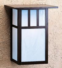 Arroyo Craftsman HS-12AWO-BZ - 12" huntington sconce with roof and classic arch overlay