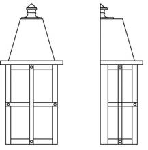 Arroyo Craftsman HW-6GW-S - 6" hartford flush wall mount