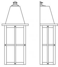 Arroyo Craftsman HW-8LWO-RB - 8" hartford long body flush wall mount