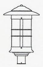 Arroyo Craftsman NP-14LGW-P - 14" newport long body post mount fixture