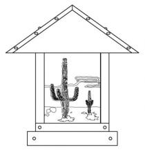 Arroyo Craftsman TRC-12CTWO-BK - 12" timber ridge column mount with cactus  filigree