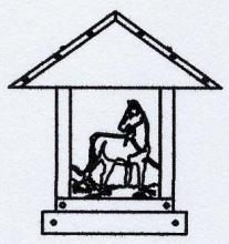 Arroyo Craftsman TRC-12HSOF-P - 12" timber ridge column mount with horse filigree
