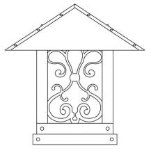 Arroyo Craftsman TRC-16ASWO-P - 16" timber ridge column mount with ashbury  filigree