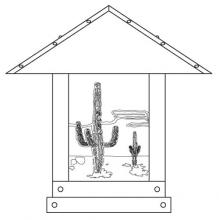 Arroyo Craftsman TRC-16CTCS-RC - 16" timber ridge column mount with cactus  filigree