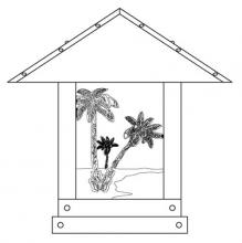 Arroyo Craftsman TRC-16PTWO-BK - 16" timber ridge column mount with palm tree  filigree