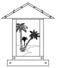 Arroyo Craftsman TRC-9PTWO-RB - 9" timber ridge column mount with palm tree filigree