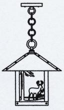 Arroyo Craftsman TRH-12DRWO-BK - 12" timber ridge pendant with deer filigree