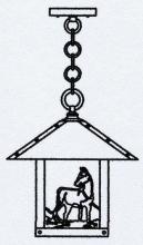 Arroyo Craftsman TRH-12HSGW-RC - 12" timber ridge pendant with horse filigree