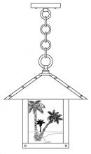 Arroyo Craftsman TRH-12PTWO-BK - 12" timber ridge pendant with palm tree  filigree