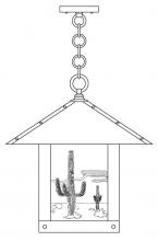 Arroyo Craftsman TRH-16CTRM-P - 16" timber ridge pendant with cactus  filigree
