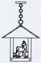 Arroyo Craftsman TRH-16HSF-RC - 16" timber ridge pendant with horse filigree