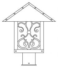 Arroyo Craftsman TRP-12ASF-RC - 12" timber ridge post mount with ashbury  filigree