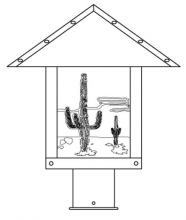 Arroyo Craftsman TRP-12CTCS-RC - 12" timber ridge post mount with cactus  filigree