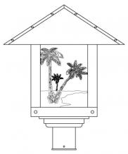 Arroyo Craftsman TRP-16PTGW-RC - 16" timber ridge post mount with palm tree  filigree