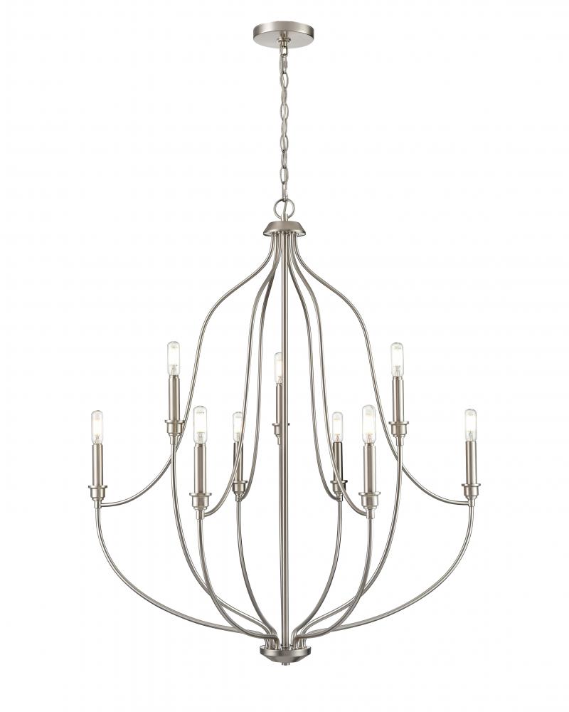 Senoia 32.5" Wide 9-Light Chandelier - Modern Gold