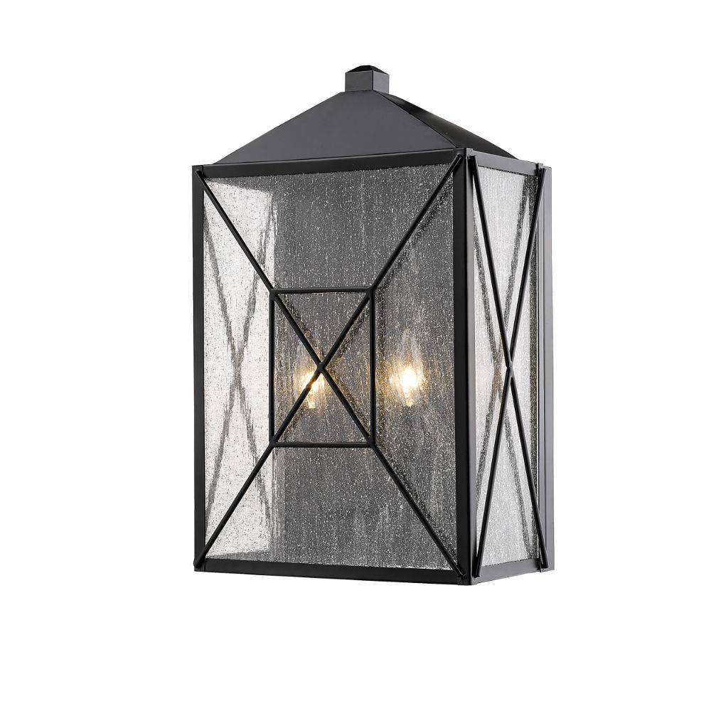 Caswell 2-Light Outdoor Wall Sconce Powder Coated Black