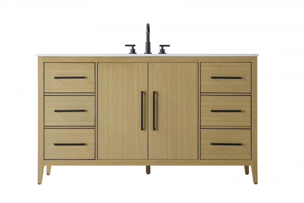 Vanity Cabinet 2Dr 6Dw 60x21.5x35 Honey Brown
