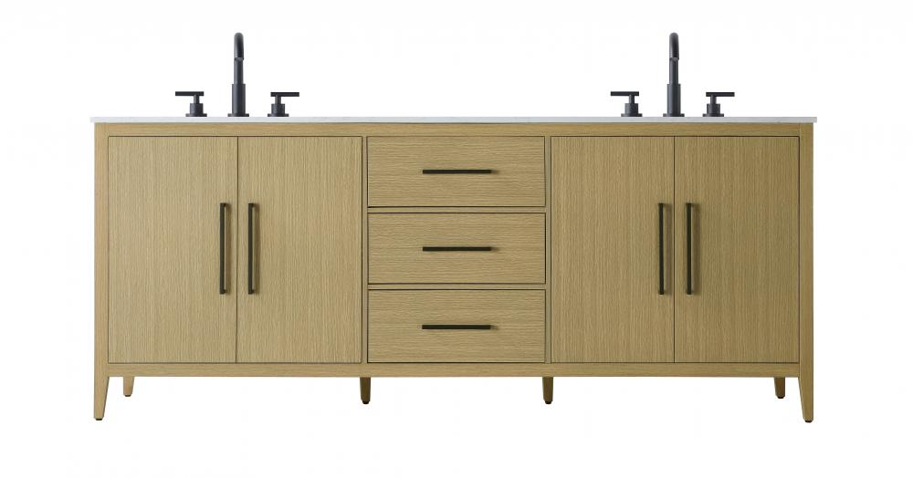 Vanity Cabinet 4Dr 3Dw 84x21.5x35 Honey Brown