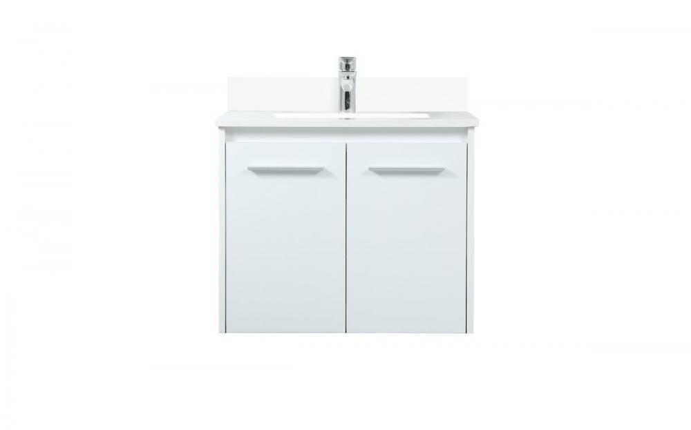 24 inch Single bathroom vanity in white with backsplash