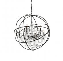 Elegant 1130D32DB/RC - Geneva 6 light Dark Bronze Chandelier Clear Royal Cut crystal